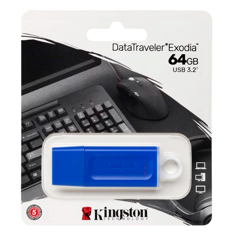 Memoria Flash USB Kingston DataTraveler Exodia, 64GB (Azul)